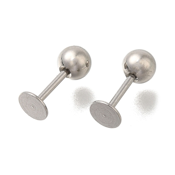 304 плоские круглые серьги из нержавеющей стали для хряща, с 201 бусинами из нержавеющей стали для женщин