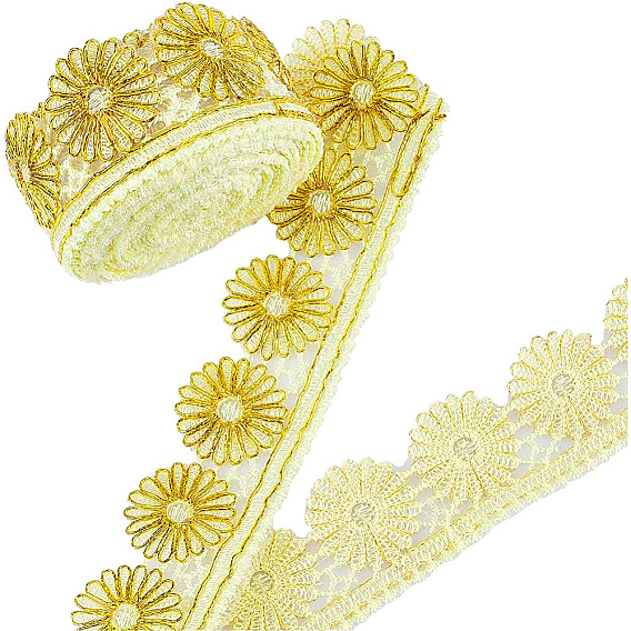 4.75~5 кружевная отделка из полиэстера в ярдах, вышивка древней кружевной лентой ханьфу, цветок