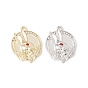 Alloy Micro Pave Cubic Zirconia Pendants, Flat Round with Rabbit