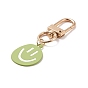 Spray Painted Alloy Smiling Face Pendant Decorations, with Swivel Snap Clasp, for Keychain, Purse, Backpack Ornament