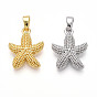 Латунные подвески, без кадмия и без свинца, прелести морская звезда