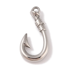 304 Stainless Steel Hook Clasps, Fish Hook Charms, For Leather Cord Bracelets Making, Hook, Polished