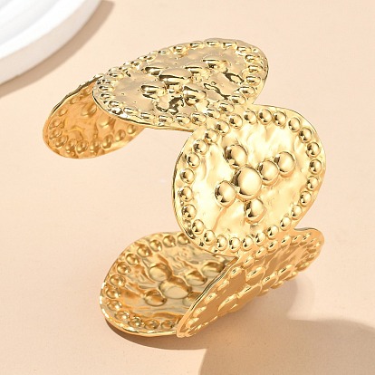 304 женские браслеты-манжеты из нержавеющей стали, овальные с крестом, ионное покрытие (ip)