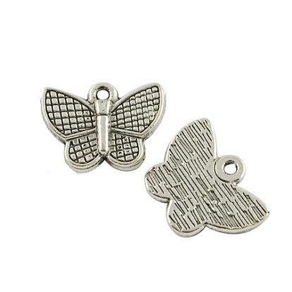 Tibetan Style Charms Pendants, Cadmium Free & Lead Free, Butterfly