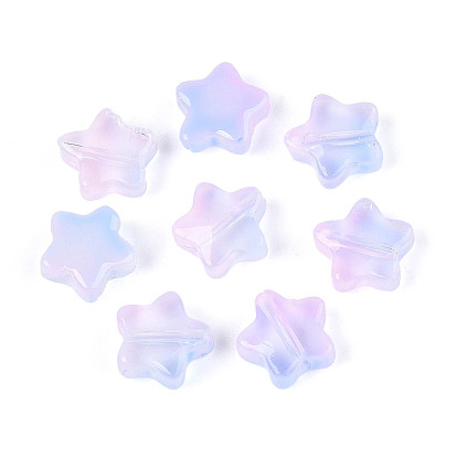 Имитация нефритовые четки стекла, два тона, звезда