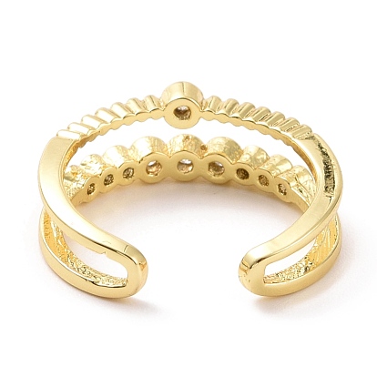 Прозрачное кольцо-манжета с двойной линией кубического циркония, украшения из латуни для женщин, без кадмия и без свинца