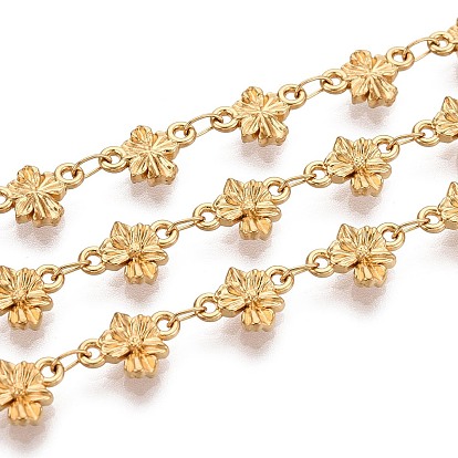 5м 304 звенья цепи из нержавеющей стали с цветочным узором, пайки, с катушкой, ионное покрытие (ip)