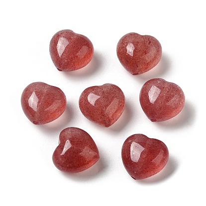 Natural Strawberry Quartz Beads, Heart