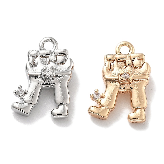 Подвески из латуни с покрытием из прозрачного кубического циркония, без кадмия, без никеля и без свинца, долговечный, амулеты для тела