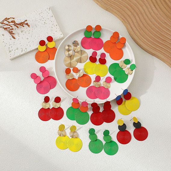 3-круглые серьги-гвоздики из сплава, золотые