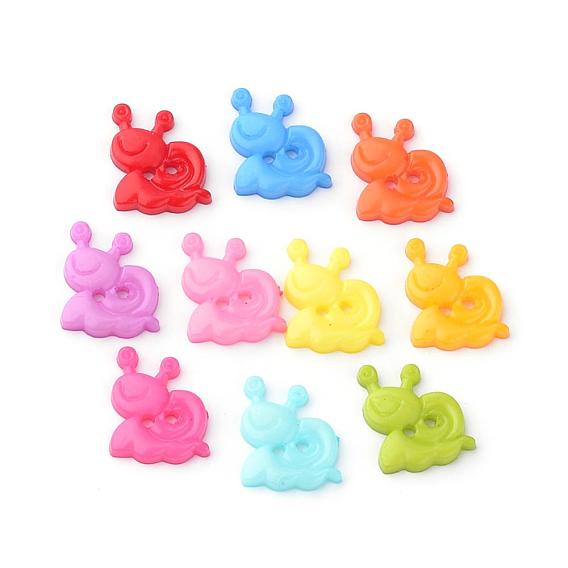 2-Hole Acrylic Buttons, Snail