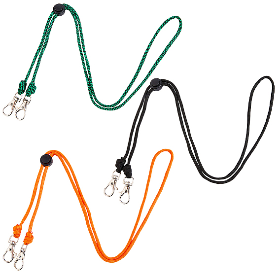 3 шт. 3 цветные полиэстеровые регулируемые ремни для именных карточек, с поворотными застежками сплава