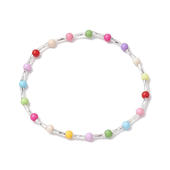 4mm runde Stretch-Armbänder aus Glassperlen für Damen