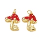 Латунь эмаль подвески, грибные прелести, с прыжковых колец, стойки покрытие, реальный 18 k позолоченный, без свинца и без кадмия, долговечный