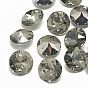 K9 Glass Rhinestone Charms, Faceted, Flat Round