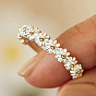 Anillos abiertos de latón para mujer, flor
