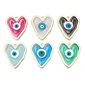 Подвески из эмали и сплава, золотые, сердце с сглаза