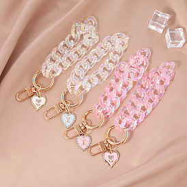Colorful Gradient Acrylic Keychain with Detachable Chain for Alloy Tag Bag Pendant