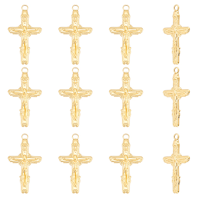12 шт. ионное покрытие (ip) 304 подвески из нержавеющей стали, подвеска в виде креста-распятия