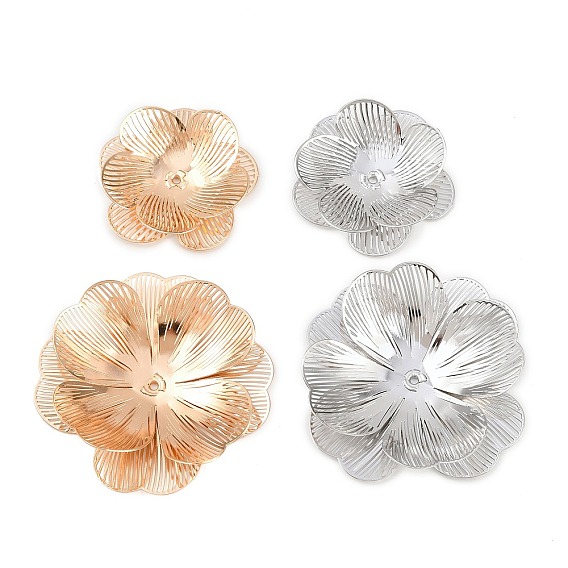 Шапочки и конусы для бусин, латунные, цветок