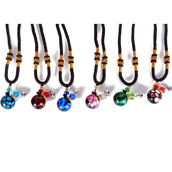 Стеклянный флакон духов с подвеской на шею, регулируемое колье из плетеного шнура, ожерелье-свитер для женщин