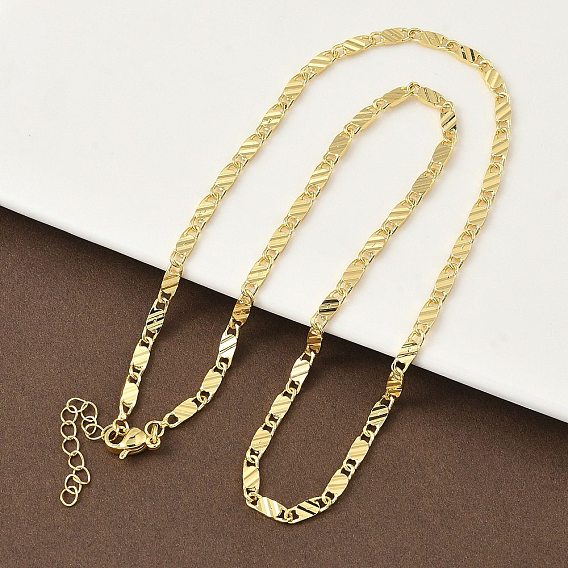 3мм латунные текстурированные овальные звенья цепочки для женщин, стойки покрытие, долговечный, без свинца и без кадмия