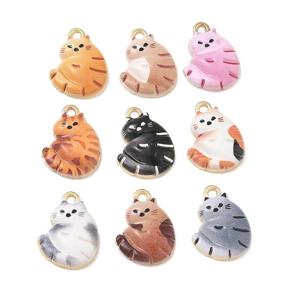 Подвески из эмали и сплава, подвески в форме кошки, стойки покрытие, золотые