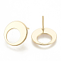 Brass Stud Earring Findings, Flat Round, Nickel Free