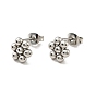 201 Stainless Steel Flower Stud Earrings with 304 Stainless Steel Pins for Women