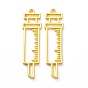 Painting Art Theme Alloy Open Back Bezal Pendants, For DIY UV Resin, Epoxy Resin, Pressed Flower Jewelry, Needle Tubing