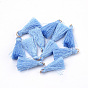Polyester Tassel Decorations, with Unwelded Iron Jump Rings