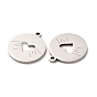 316L Surgical Stainless Steel Pendants, Laser Cut, Flat Round Charm