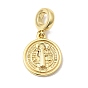 Латунные европейские подвески с подвесками, религия святой Бенедикт круглая медаль с большим отверстием подвески, долговечный, без кадмия и без свинца, стойки покрытие