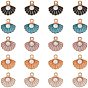 Zinc Alloy Enamel Pendants, with ABS Plastic Imitation Pearl, Shell Shape, Light Gold