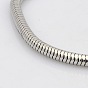 304 bracelets de chaînes serpent rondes en acier inoxydable de style européen, avec fermoir pince de homard, 145x3mm
