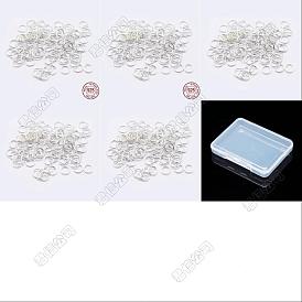 200Pcs 5 Sytles 925 Sterling Silver Open Jump Rings, Round Rings