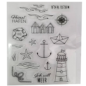 Nautical Theme Plastic Stamps, for DIY Scrapbooking, Photo Album Decorative, Cards Making