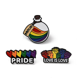 Эмалевые значки месяца гордости, булавки для лацканов из сплава для одежды рюкзака, чёрные