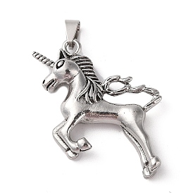 Tibetan Style Alloy Pendants, Cadmium Free & Lead Free, Unicorn