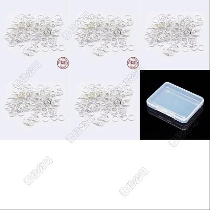 200Pcs 5 Sytles 925 Sterling Silver Open Jump Rings, Round Rings