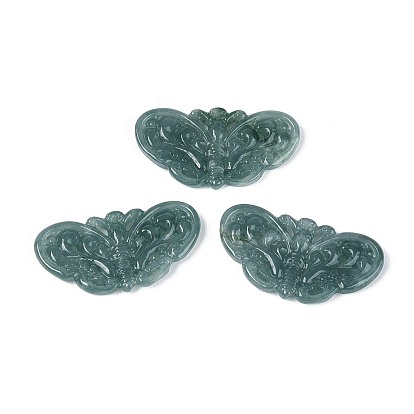 Подвески из натурального бирманского нефрита., бабочки прелести