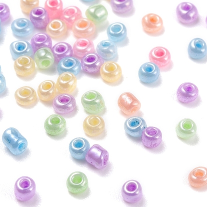 6 Colors 8/0 Glass Seed Beads, Ceylon, Round