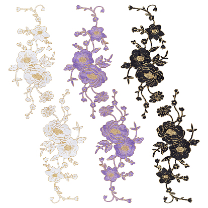 6шт 3 цвета цветочный узор компьютерная вышивка аппликации, клей/пришивание заплат, костюм чонсам аксессуары