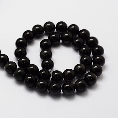 Natural Obsidian Round Beads Strands