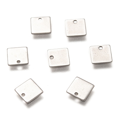 Pendentifs en acier inoxydable, carrée