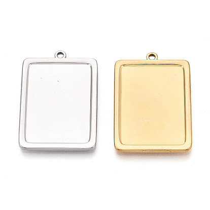 304 Настройки кабошон из нержавеющей стали кулон, прямоугольник амулеты