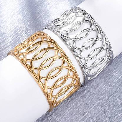 Европейский и американский стиль 304 браслеты-манжеты из нержавеющей стали для женщин, полый