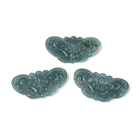 Подвески из натурального бирманского нефрита., бабочки прелести