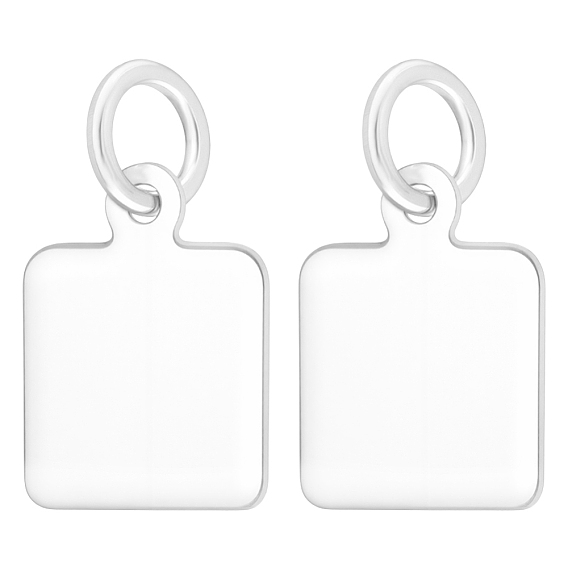 925 подвески-заготовки из стерлингового серебра, с прыжковых колец, серебряный цвет гальваническим, с полировкой из замши