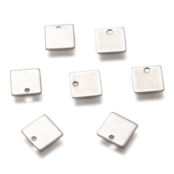 304 Stainless Steel Pendants, Square